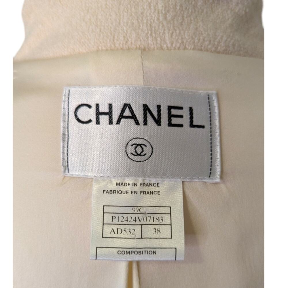 Vintage Chanel 1999 Cruise Collection Blazer Jacket Ivory Cream CC logo FR38 | 6 - Picture 12 of 15